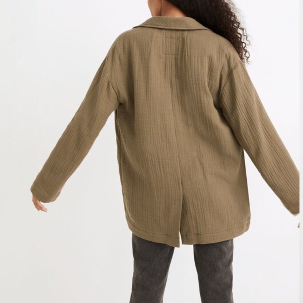 Madewell Lightspun Dorset Blazer Olive Green - Color: Distant Surplus - Picture 4 of 12